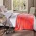 Honeymoon Velvet Flannel Fleece Throw Lightweight Cozy Plush Microfiber Blanket, Coral