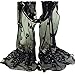 GU Angqi Faddish Women Peacock Flower Embroidered Lace Scarf Wrap Shawl Stole Pashmina