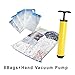 Vacuum Storage Bags - Pack of 8 (4 Large (100x80cm) + 4 Medium (80x60cm)) | ReUsable with free Hand Pump for travel packing
