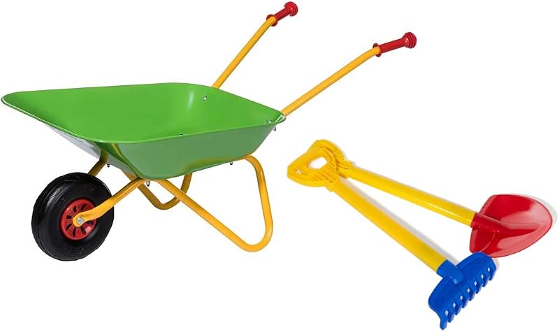 Rolly Toys Kurgo 272846 Set with Shovel and Rake Green 25 kg Wheelbarrow