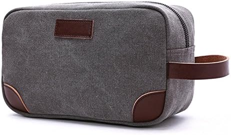 Dopp Bag,Lanivas Canvas Toiletry Organizer Large Vintage Cosmetic Makeup Bag Grey