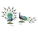 Collections Etc Hand-Painted Metal Peacocks Garden Stakes - Set of 2