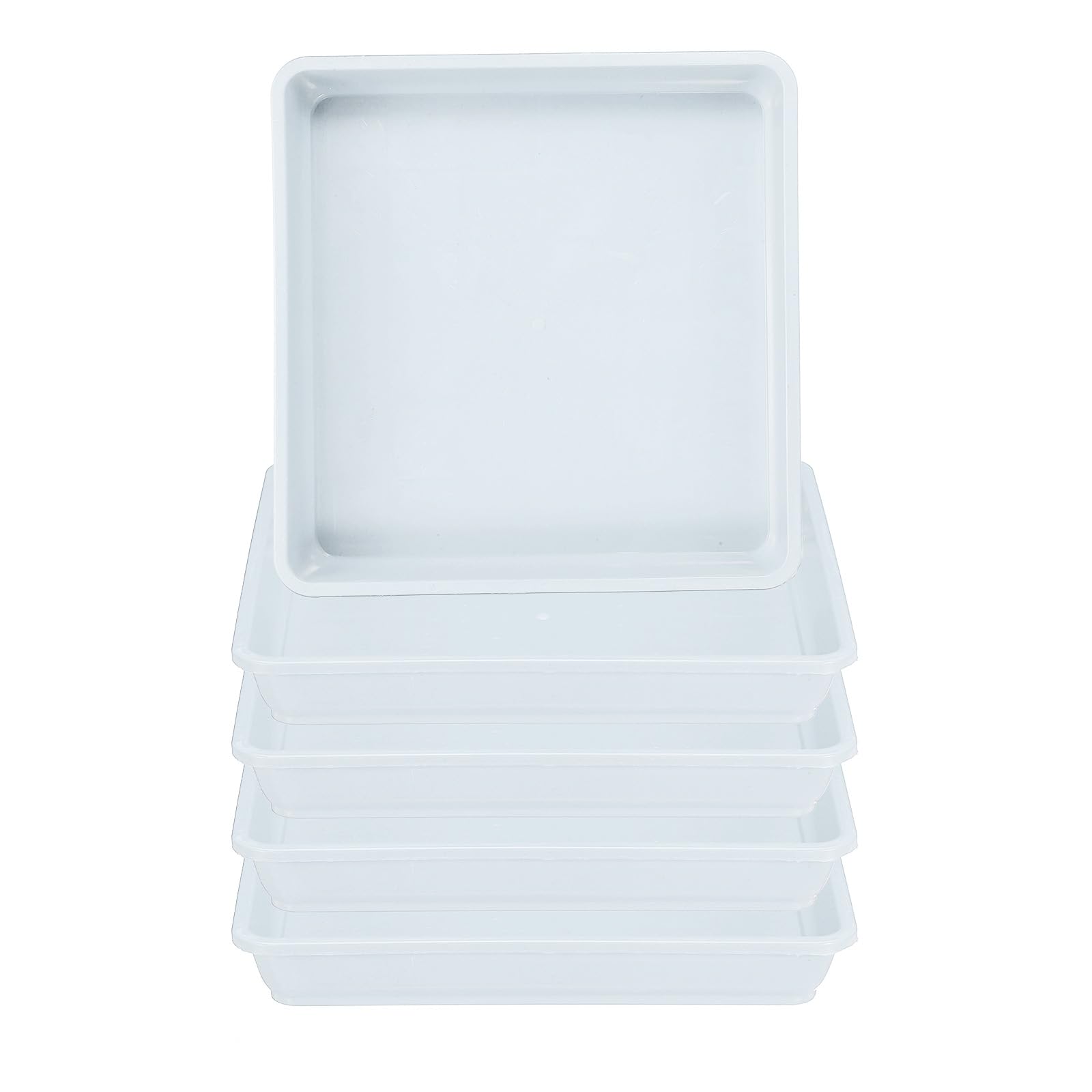 PATIKIL Plant Saucer Tray, 5 Pack 7 Inch Plastic Square Plant Saucer Flower Planter Drip Tray for Indoors Outdoors Patio Balcony, White