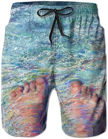 Adult Fast Dry Drawstring Beach Swim Trunk Shorts Swim Capri With Pocket