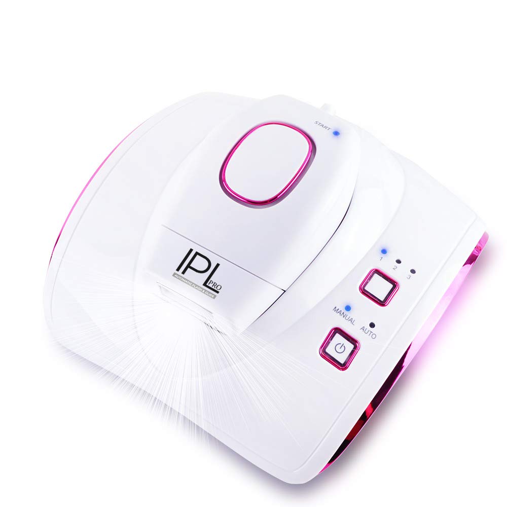 IPL PRO Automatic Laser Hair Removal Machine for Hair-Free Skin All The Time Without Rushed Shaving, Simply Choose from Light Level 1, 2 or 3 and Enjoy Long-Lasting, Smooth, Hair-Free Skin