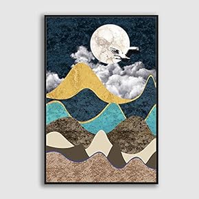 Framed Canvas Home Artwork Decoration Abstract Scenery Canvas Wall Art for Living Room, Bedroom - 16x24 inches