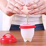 Egg Cooker Hard & Soft Boiled Maker Set 6 Packs, Nonstick Silicone Eggs Boiler Cookers without Egg Shell