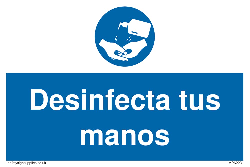 Pack of five - Desinfecta tus manos Sign - 150x100mm - A6L