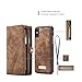 AKHVRS iPhone Xs Wallet Case,Handmade Premium Cowhide Leather Wallet Case & Zipper Wallet Case Cover [Magnetic Closure] Detachable Magnetic Case with Card Slots for 5.8