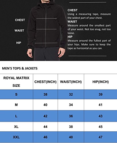 Royal Matrix Men's Hooded Fleece-Lined Softshell Jacket with 2 Adjustable Front Zipper (XL) - Amazon Vine