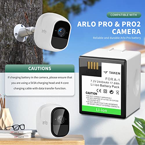 Taken Arlo Batteries for Arlo Pro and Arlo Pro 2, 2440mAh