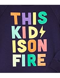 Kid Nation niños cepillado forro polar oversizded y larga-sudadera larga con gráfico