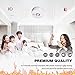 SITERWELL Smoke Detector, 10-Year Smoke Alarm with Photoelectric Sensor and Low Battery Warning, Fire Alarm with Built-in Battery and Fault Warning for Bedroom and House, UL Listed, GS526A, 8 Packs