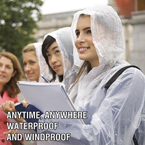 GYORGKSHI Rain Poncho for Adults, Clear Disposable Poncho for Men Women, Emergency Lightweight Raincoat with Drawstring Hood (6 Pack) - Thumbnail 6