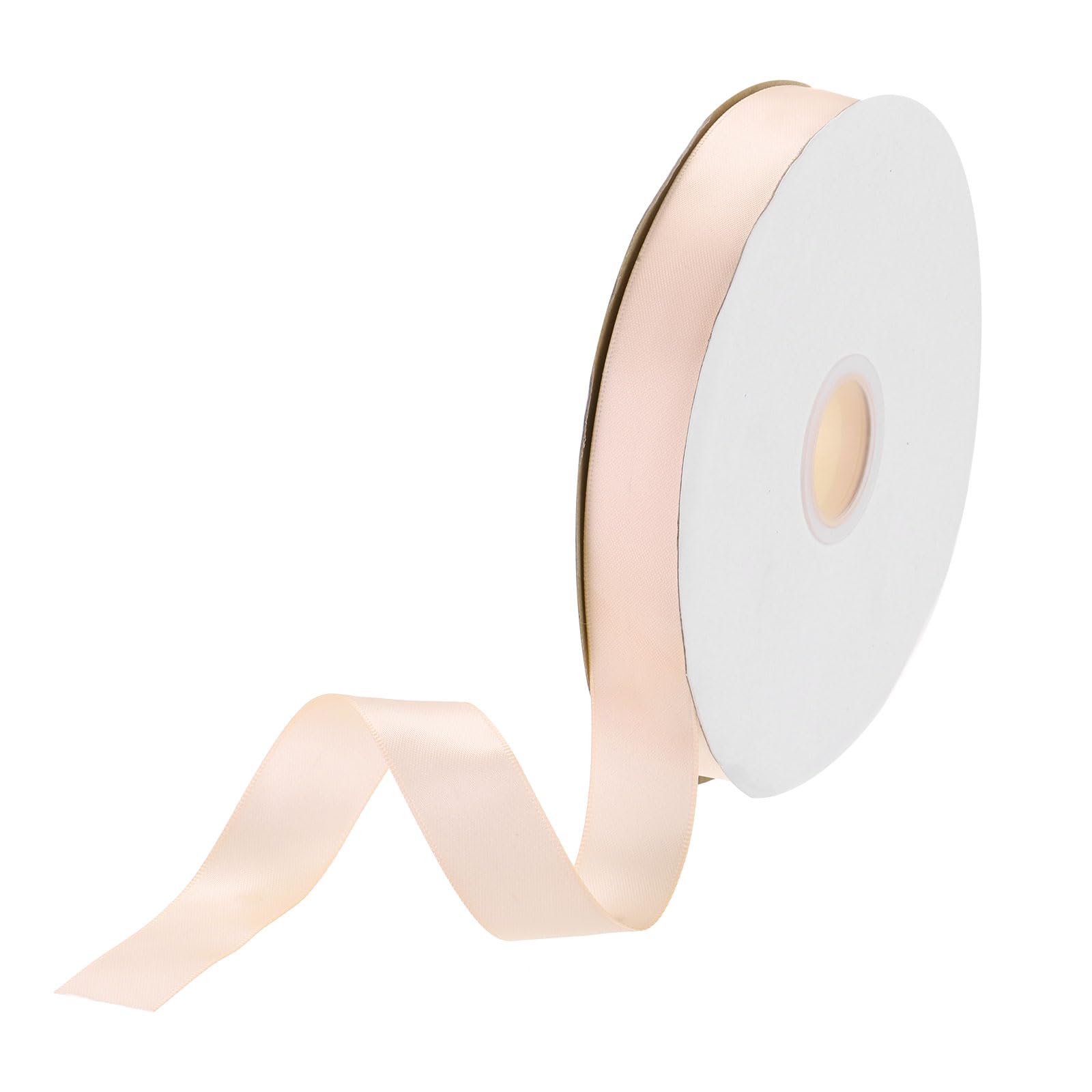 DMiotech 20mm Satin Ribbon 46m/150ft Thin Double Face Fabric Grosgrain Ribbon for Gift Wrapping Floral Hair Flower Bouquet, Apricot