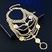 ZHENHUI 1 Pair Boho Vintage Silver Tone Gold Tone Coin Blessing Symbol Tassel Indian Anklets Foot Jewelry 2 Pcs (Gold Coin)