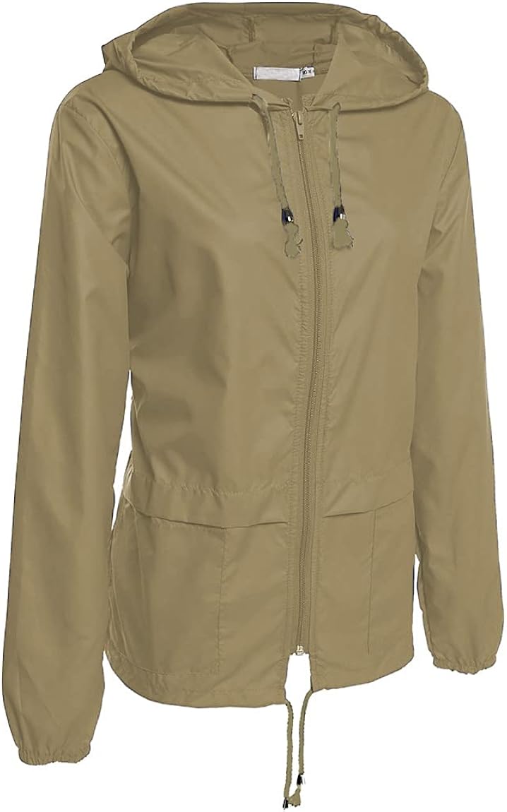 Hount Women's Lightweight Hooded Raincoat Waterproof Packable Active Outdoor Rain Jacket (S-3XL): Clothing