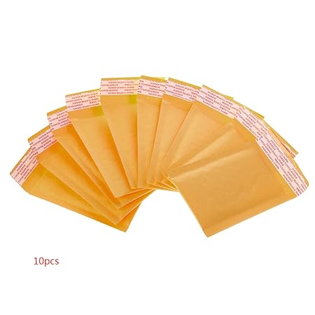 Manyo 10 Stück Kraft Bubble Mailers gelb gepolsterte Versandtaschen Papier Versand Umschläge