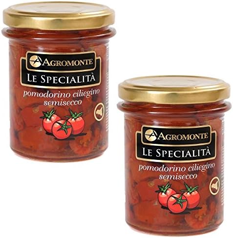 Agromonte Authentic Italian Semi-Dried Cherry Tomatoes Certified Kosher 7.05 oz 2 pack
