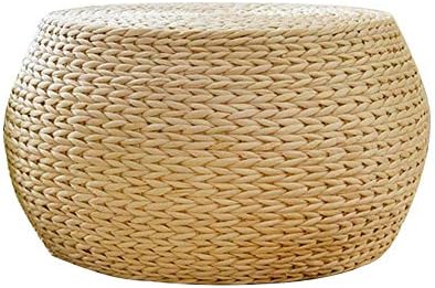 Actume Round Flat Pouf Seat, Hand-Made Pouf Foot Ottoman Cushion, Braided Floor Chair for Living Room Bedroom and More