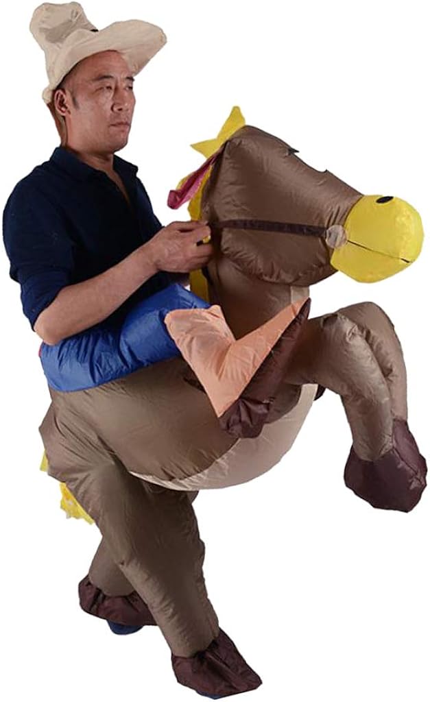 Inflatable Donkey Rider Costume with Hat Clothing