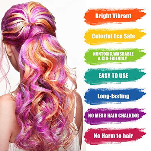 Hair Chalk Comb Set Nontoxic Temporary Diy Rainbow Highlighting