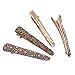 4 Gold Tone Rhinestone Crystal Pearl Beak Duckbill Alligator Clip Pin Hair Accessories Women Girls