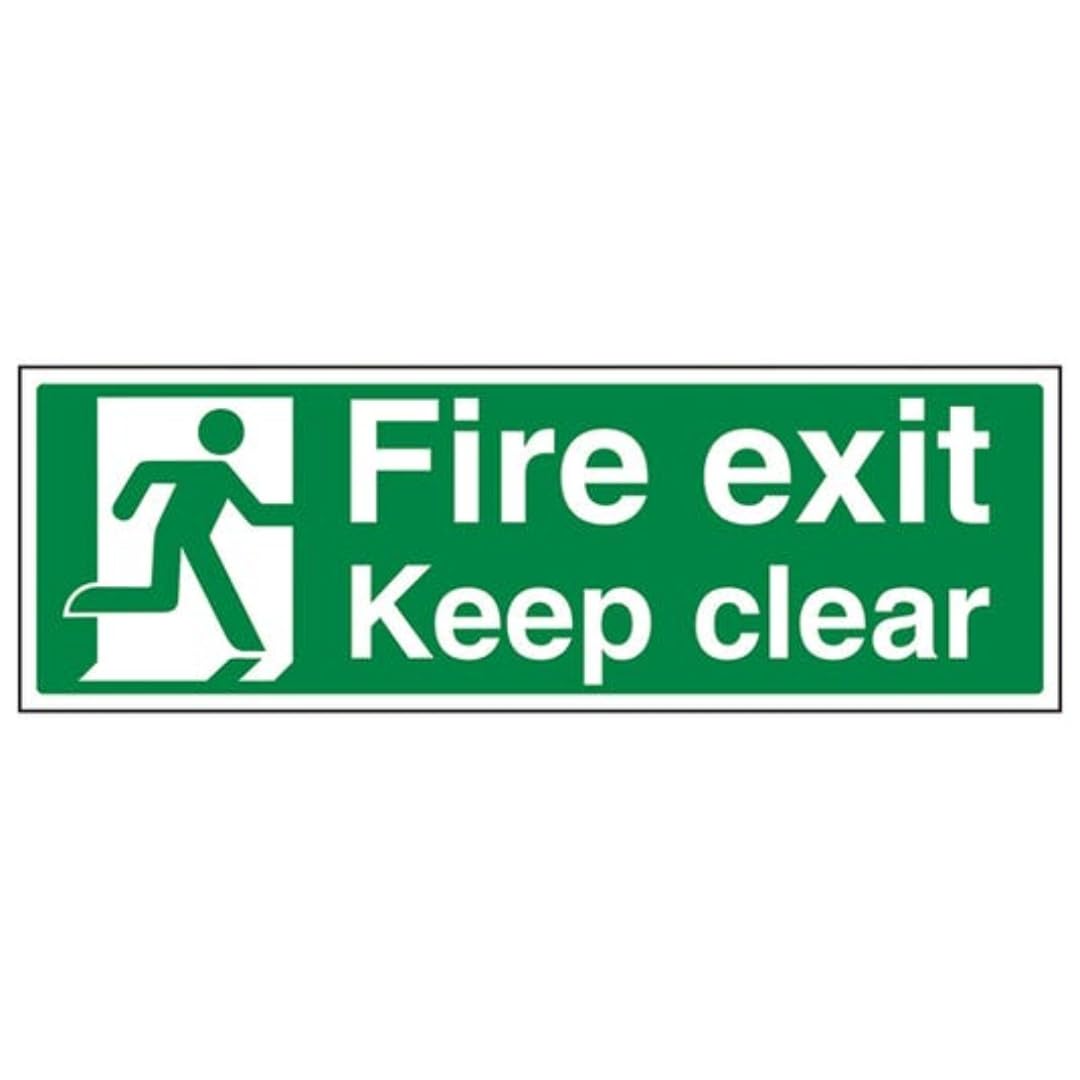 V Safety Fire Exit - Fire Exit Keep Clear - 450 X 150mm