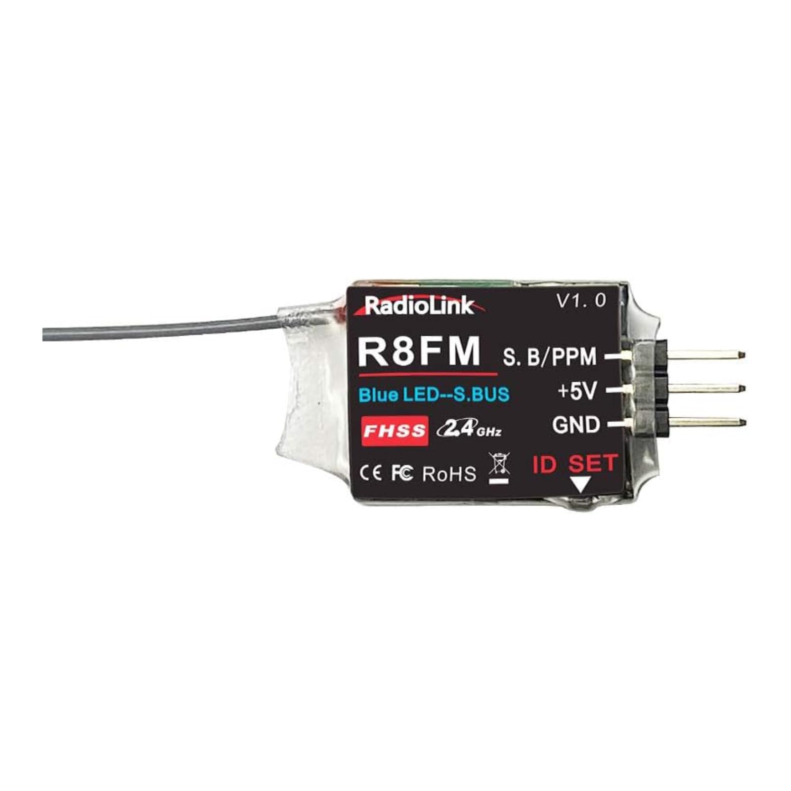 Radiolink R8FM Super Tiny 8 Channels 8CH Receiver FHSS Support S-Bus PPM RC Mini Racing Drone for RC6GS V3/RC4GS V3/T8FB/T8S/RC8X/T16D/T12D
