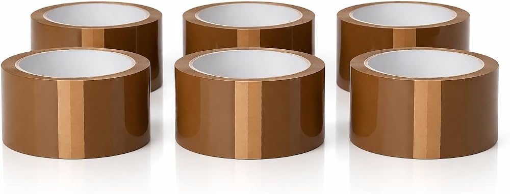 1ABOVE 6 Rolls Brown Packing Tape 48mm x 66m Heavy Duty 54 Micron Box Tape