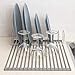 iPEGTOP Roll Up Dish Drying Rack with 304 Stainless Steel Plates Holder Pot Lid Organizer, Over The Sink Kitchen Foldable Multipurpose Dish Drainer Rack for Fruits Vegetable,16.9