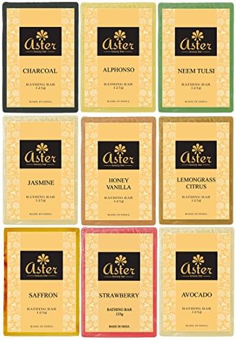 AsterLuxury Natural Handmade Soap Assortment - Pack Of 9