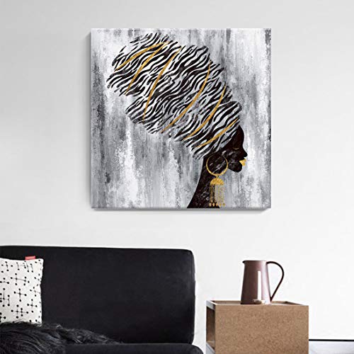 Extra Large African American Wall Art for Living Room Fashion Women