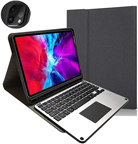 Keyboard case with touchpad for New iPad Pro 12.9 2020 4th Gen，Built-in Pencil Holder Removable Bluetooth Wireless Keyboard[ Support Apple Pencil Charging] Metal Panel (iPad Pro 12.9（2020）, Black)