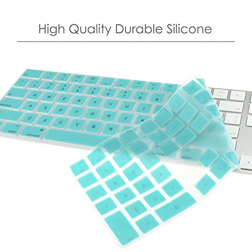 TOP CASE - Ultra Thin Silicone Soft Keyboard Cover Skin Compatible with Apple Magic Keyboard with Numeric Keypad Model: MQ052LL/A A1843 (US Layout, 2017 Released) - Aqua Blue