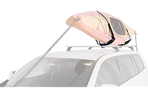 RHINO RACK Rhino-Rack Kayak Roof Rack J-Style with Universal Mounting Brackets, Easy Use & Install, Heavy Duty; for All Vehicles: 4WD, Pickup Trucks, SUV's, Wagon's, Sedan's; Lightweight, Black (S510)