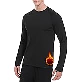 Cagola Men's Fleece Lined Thermal Shirts Midweight Crew/Mock Neck Base Layer Long Sleeve Top Cold Weather Workout