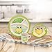 BAMBOO KIDS Meal Set | Plate Set | Toddler Dinner Set | Eco-Friendly Bamboo Dishes | Food-Safe Feeding Set for Toddlers and Little Kids | Boys and Girls | Frog Character by Green Frog Friends