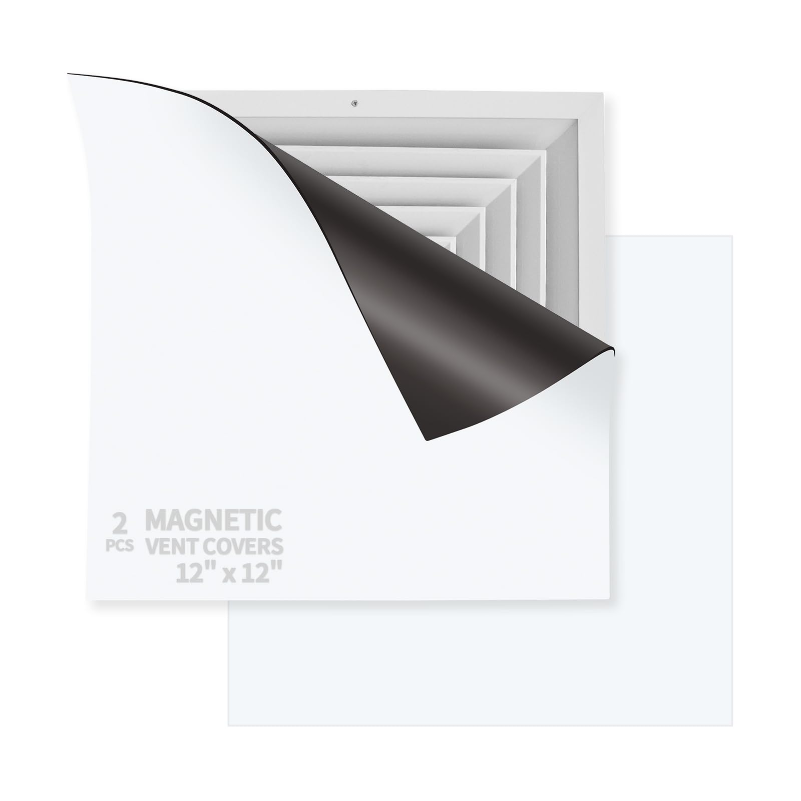 Photo 1 of 2 PCS Magnetic Vent Covers 12"X12" - Strong Magnetic Air Vent Covers for Ceiling/Wall/HVAC, White Square Vent Covers for Home & Rv (Fits Steel Vents)