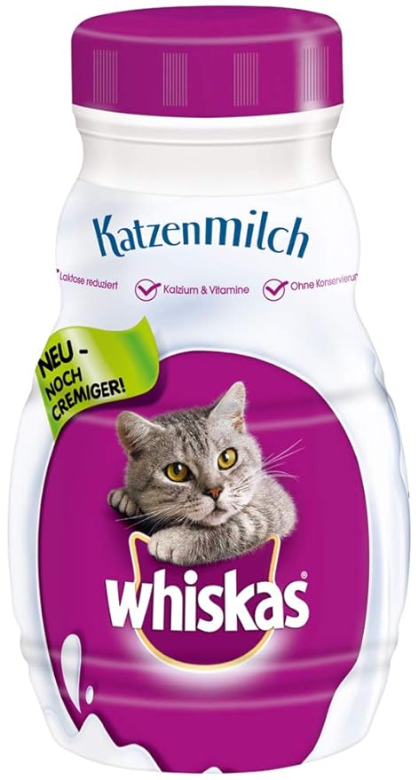 Whiskas Katzenmilch Für Heranwachsende Katzen Leckerer Snack Für Eine Glückliche Katze Laktosefrei Und Leicht Verdaulich Die Kleine Belohnung Für