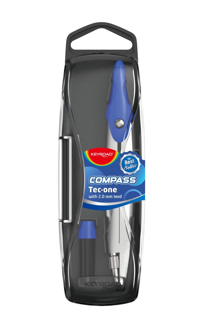 KEYROAD Zirkel/komfortabler Griff/ergonomisches Design/Kunststoffgehäuse/für Schüler/für die Schule/mit zusätzlichen Minen / 3 Farben / 20 Stück pro Packung 2