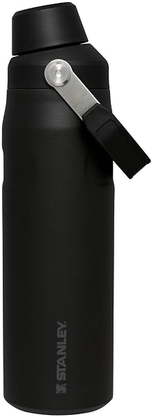 STANLEY ICEFLOW FAST FLOW WATER BOTTLE 24 OZ | ANGLED SPOUT LID | LIGHTWEIGHT AND LEAKPROOF FOR TRAVEL AND SPORTS | INSULATED STAINLESS STEEL | BPA-FREE | BLACK