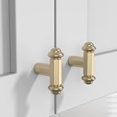 9BUILD 10 Pack 2 Inch Brushed Gold Cabinet Knobs Drawer Knobs Kitchen Cabinet Knobs T Bar Knobs for Cabinets Gold Dresser Knobs Knobs for Dresser Drawers