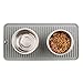 mDesign Premium Quality Pet Food and Water Bowl Feeding Mat for Cats and Kittens - Waterproof Non-Slip Durable Silicone Placemat - Raised Edges, Food Safe, Non-Toxic - Small - Gray