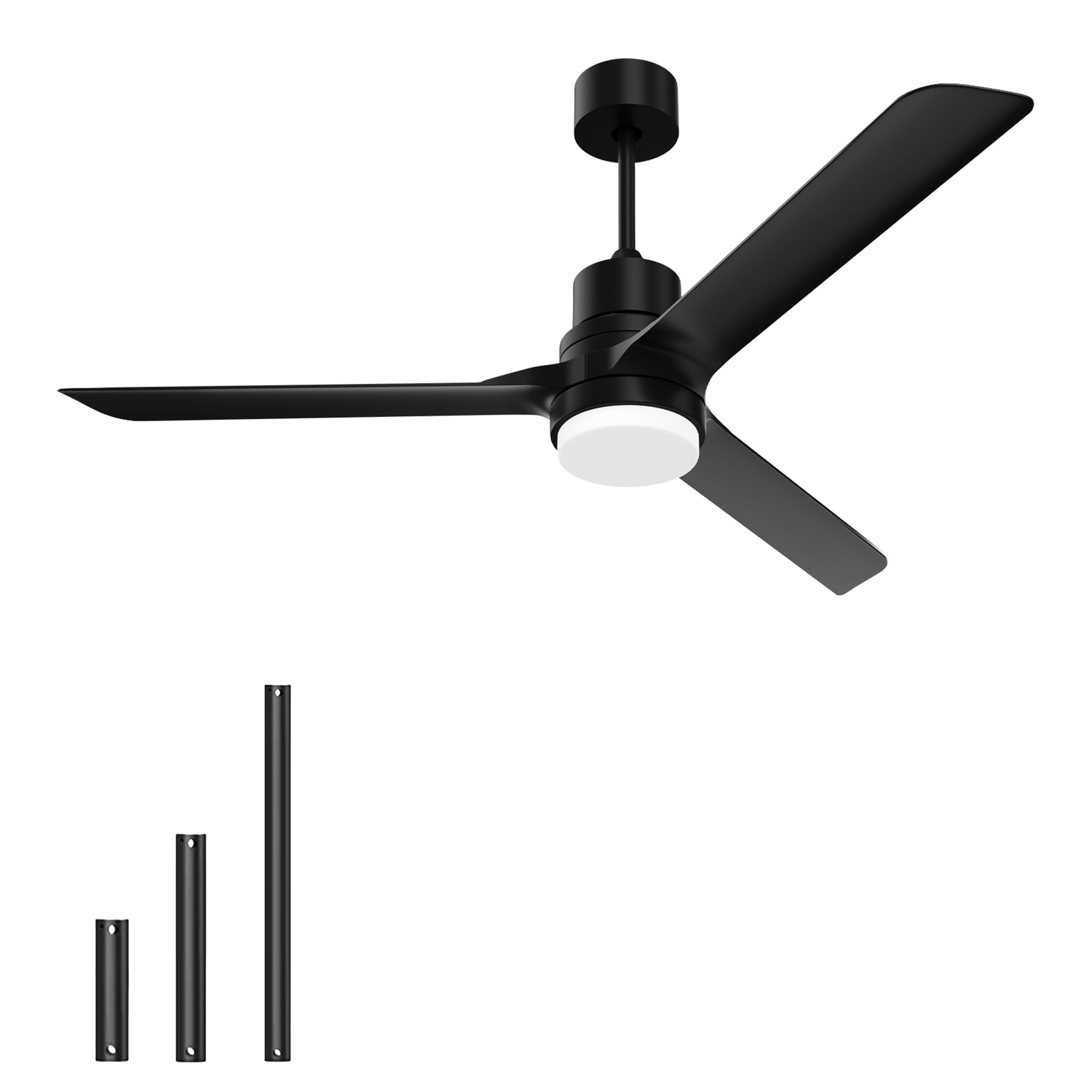 Photo 1 of BECLOG Ceiling Fans with Lights and Remote, 52 Inch Ceiling Fan Outdoor Indoor Black Noiseless Reversible DC Motor for Patio Farmhouse Bedroom