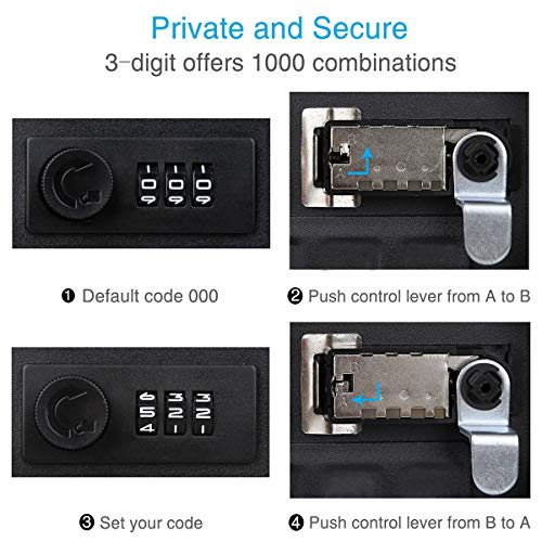 Uniclife Key 48 Key Lock Box Steel Security Safe Box with