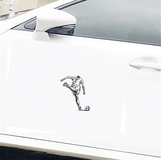 coche pegatina Los jugadores de fútbol se están preparando para jugar