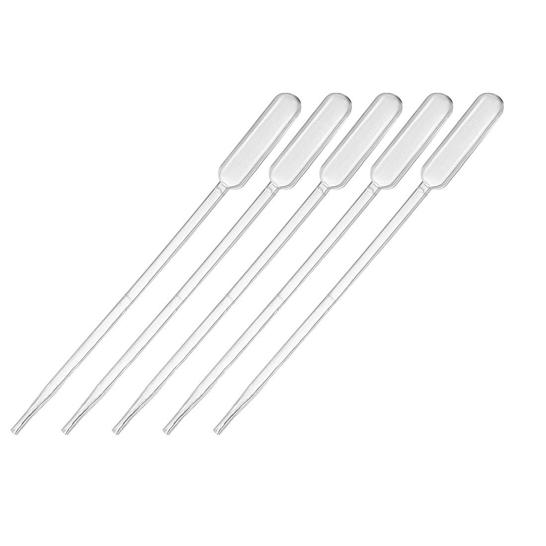 sourcing map 20 Pcs Plastic Disposable Pipettes 0.5ml, Clear Transfer Pipettes, 112mm Length, Liquid Dropper