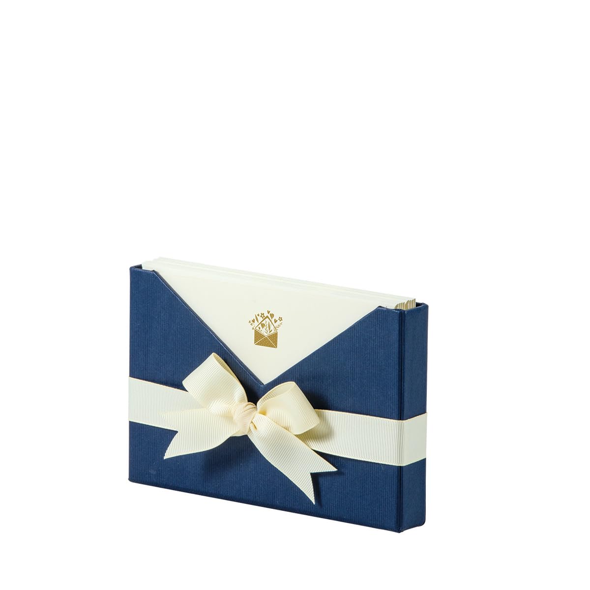 Favourite Cards -Box of 8/8 Cards & Envelopes, with Flowers Hot Foiled in Gold