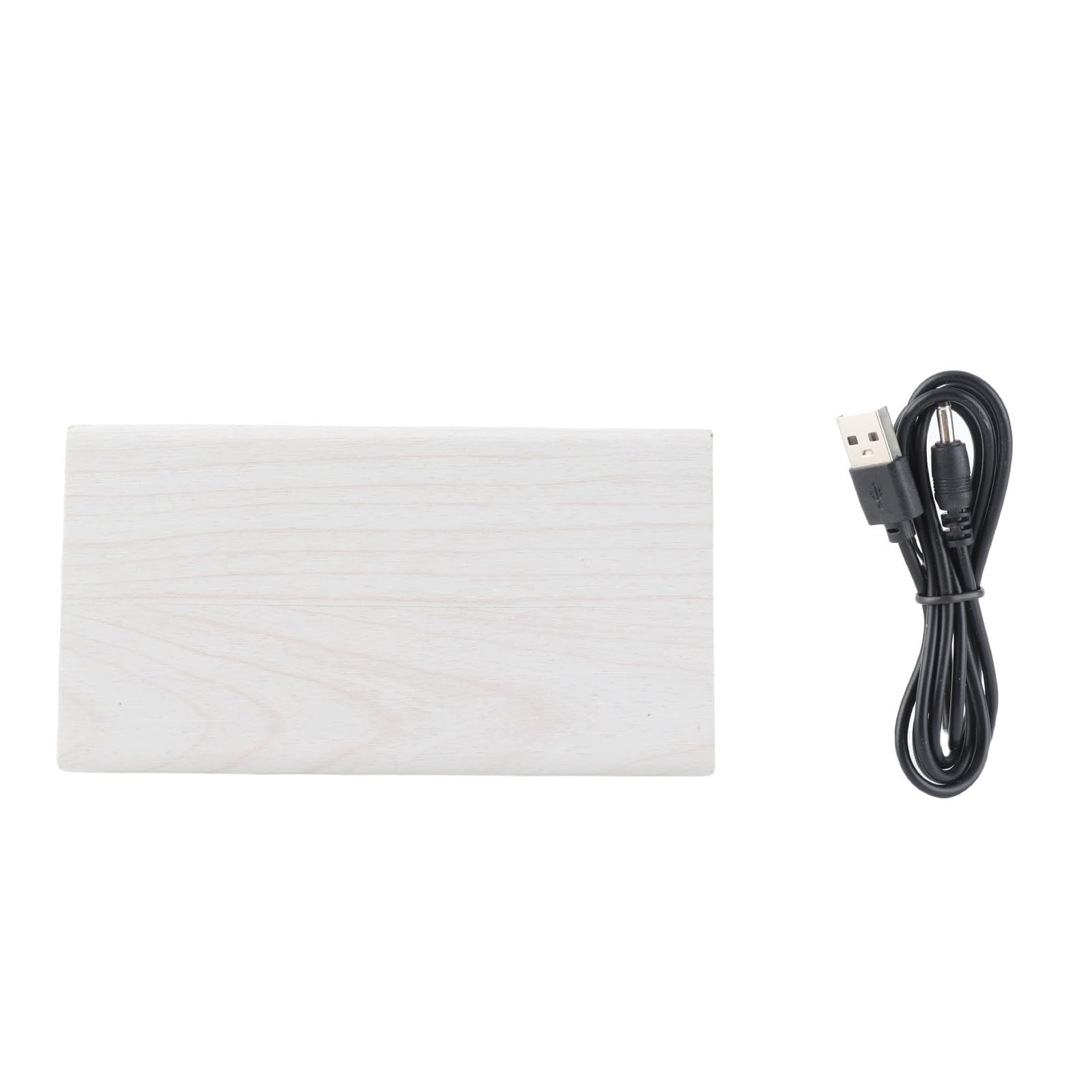 Digital Alarm Clock, Wooden Alarm Clock with Electronic LED Time Display, Humidity & Temperature Detect 3 Alarm Settings 3 Level Brightness Electric Clock for Bedroom Bedside Desk (White wood color)